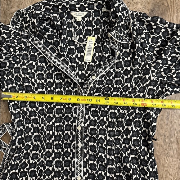 Max Studio • Poppy Printed Button Down Collared Shirt Dress - Picture 12 of 14